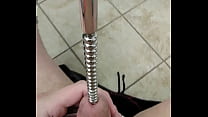 using a ribbed sounding rod down my cock again