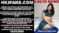 Hotkinkyjo XO Speculum exteme anal gape & 120cm long dildo from sinnovator in her belly & prolapse