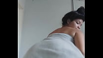 Sexy Latina Taylor out the shower plays with her pretty pink pussy till she cums