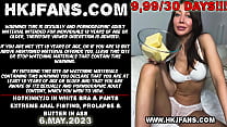 Hotkinkyjo in white bra & pants extreme anal fisting, prolapse & butter in ass