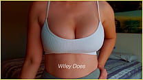 MILF hot lingerie. Big tits in white sports bra