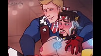 Iron man x Captain america - steve  x tony gay traite masturbation vache yaoi hentai