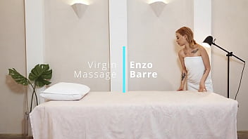 Enjoys how Enzo Barre gets first time massage