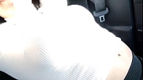 my wife takes cum in the car
