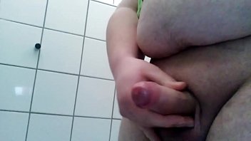 Fat guy having fun on the toilet #2