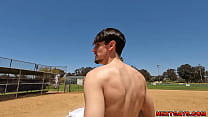 Two studs Blain OConnor and Collin Merp getting sweaty on the baseball diamond and take it back to the bedroom