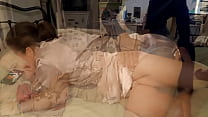 1496 - Blonde Amateur French Slut, Clothed in Cotton Beaded Dress, Pink Satin Panties and Lingerie, Fuck in Doggystyle, Rimming, Blowjob, POV