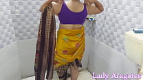 Desi yellow saree step mom got fucked by her step son in the bathroom