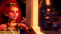 La principessa lesbica Zelda serve Lady Urbosa 3D Hentai