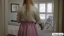 Blonde real estate agent fucked by her TS buyer