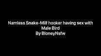 Безымянная змея-милфа-проститутка занимается сексом с самцом-птицей