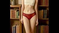 Dames sexy en sous-vêtements dans la bibliothèque
