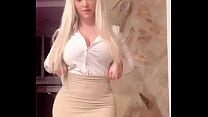 YOUR SECRETARY DO AN STRIPTEASE FOR YOU AND RIDE YOUR COCK - BLONDIE FESSER