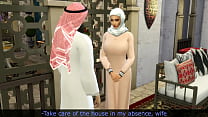 Una mujer árabe engaña a su marido con un apuesto árabe. Versión de demostración.