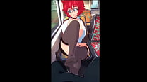 Rothaarige Milf lutscht im Zug einen Schwanz und spritzt sich heißes Sperma ins Gesicht / Dr.Maxine / Anime / Hentai / Manga / Toons / POV
