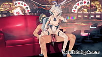 Furina dressed as a bunny girl and was creampied by a customer at the casino